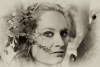 Dívka s větvičkou BW - By: baadratm