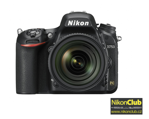 Přední pohled na tělo Nikon D750