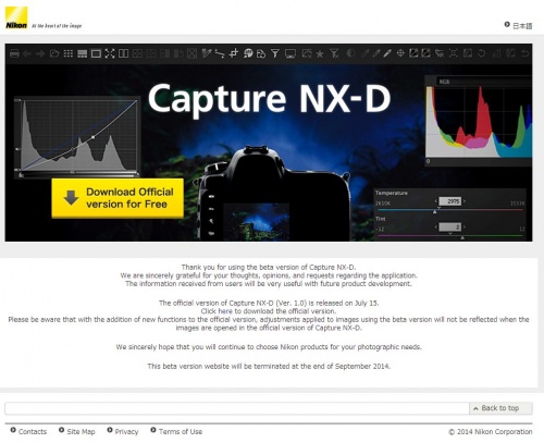 Nikon Capture NX-D beta verze
